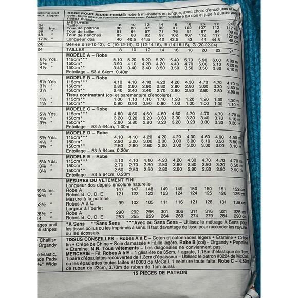 McCalls pattern 4707 Dress fit and flare sailor collar 1980s size 12 14 16 - Picture 5 of 5